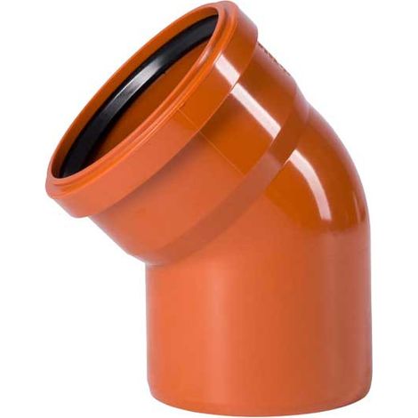 Codo 45º Macho - Hembra PVC Teja Medidas Accesorios Fontanería: 160mm