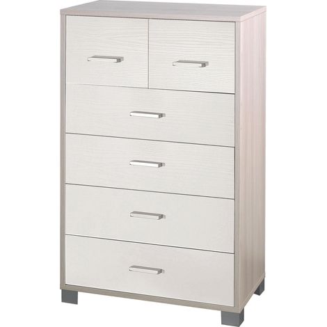 Mobile 4+2 Cassetti 70x112x41 cm Olmo Chiaro/Bianco Fiammato (1/2)