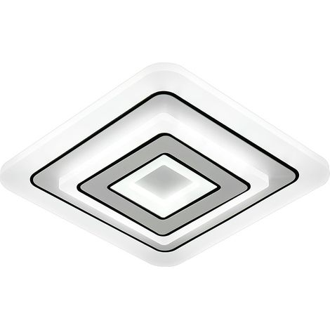 GOECO White and Black Modern Ceiling Light, Square 30x30cm, 32W, 6000K Cool White, IP20