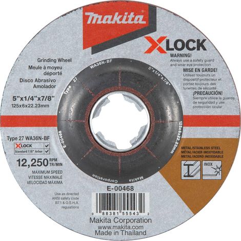 DISCO ABRASIVO X-LOCK 125x22,23x6,0mm ACCIAIO INOX MAKITA E-00402 (1/5)
