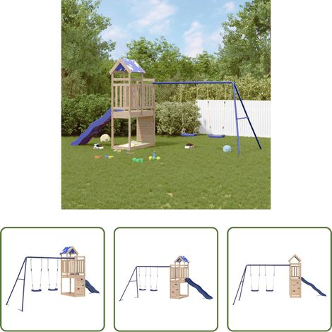 vidaXL Kinderspielplatz - Spielturm Massivholz Kiefer (1/5)