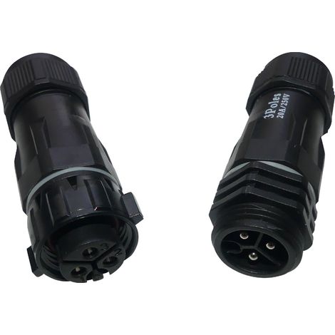 connecteur mâle vers femelle - 3 pôles - ip68 - europole 17002 (1/2)
