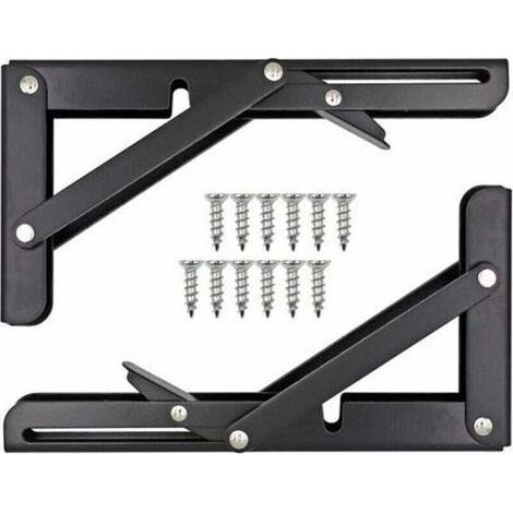 FENOPLASTICANeige-Equerre Pliable Etagere, XU,Tablette Murale Rabattable,Equerre Pliable Charge Lourde Consoles et Taquets pour éTagèRes Utilisé Destiné à éTabli, éTagèRe,8 Pouces - KZQ (1/4)