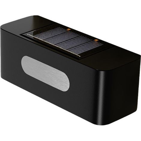 Lampada da parete solare per esterni, lampada da parete a LED superiore e inferiore, 2 modalità, IP65 impermeabile, senza fili, adatta per giardini, scale, balconi, terrazze, sentieri.