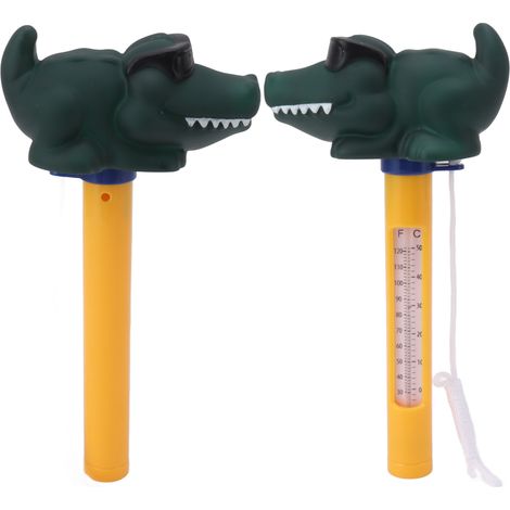 Großes, gut ablesbares, schwimmendes Poolthermometer mit Trageband zur Messung der Wassertemperatur. Thermometer im Cartoon-Stil, leicht ablesbar, mit Trageband. (1/4)