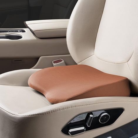 2-in-1-Fahrereckkissen für Sitz- oder Lendenwirbelstütze – 9 cm weiches Memory-Schaum-Autositzkissen – ergonomisches und komfortables Kissen für Auto- und LKW-Rücksitze, Braun