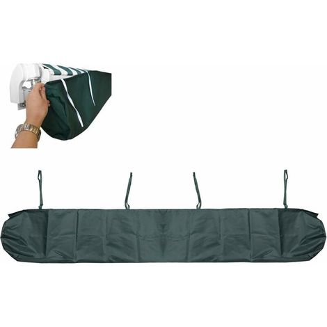 Staubdichter Markisenschutz, Sonnenschutz-Markisenabdeckung, Markisenschutztasche, mit Kordelzug, für die Gartenterrasse im Freien (Größe: 4 m, Farbe: Grün) (1/5)