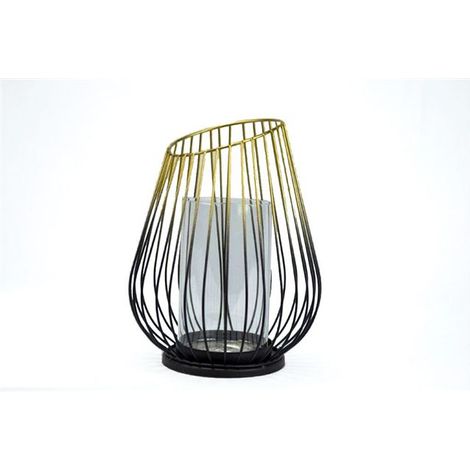 Candeliere Portacandela Decorativo in Metallo Colore Oro 24 cm (1/2)