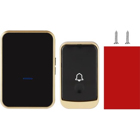 Sans fil Carillon de porte intelligent étanche 85V-260V Or Noir Prise US (1/5)