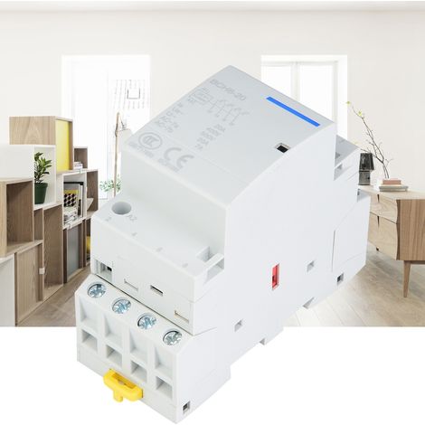 Contacteur CA domestique 4P 20A 2NO 2NC, montage sur rail DIN (220V/230V) (1/5)