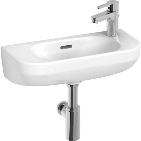 Jika Deep by Jika - Lavabo 50x23 cm, con troppopieno, con foro per rubinetto a destra, bianco H815082000J061 (1/2)