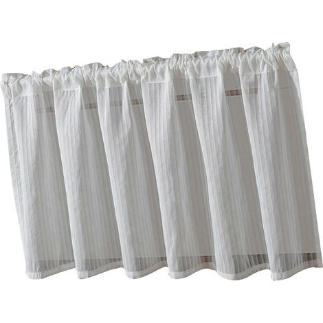 Rideaux Rustics Linens Cafe compatibles avec les petites fenêtres, à œillets, idéaux pour la cuisine, le sous-sol, la buanderie, l'évier, avec bords repliés. (1/5)