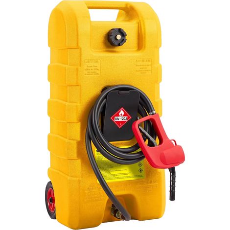 Caddy à carburant, conception robuste, pompe à siphon manuelle, JAUNE (1/2)