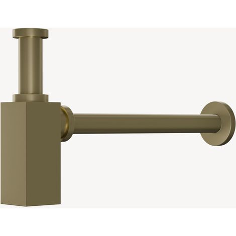 Siphon de lavabo carré - Doré brossé