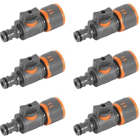 Conector para manguera de jardín, juego de 6 piezas con válvula de control, conector rápido de 1/2" para manguera de jardín y hogar.