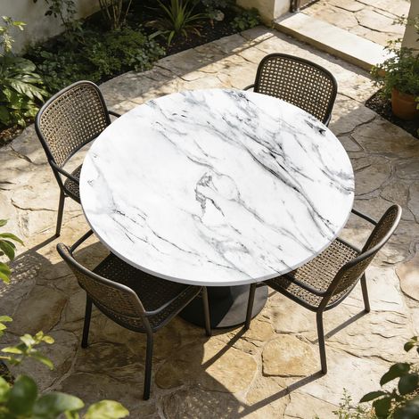 Nappe ronde Ø 90cm lavable avec élastique pour jardin & cuisine