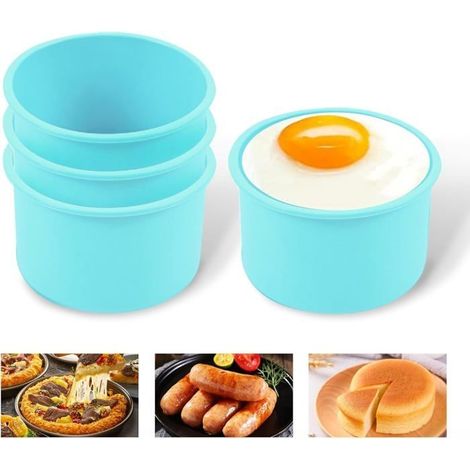 Lot de 4 poêles à œufs pour friteuse à air chaud,10,5 cm,moule rond en silicone,moule à œufs,anti-adhésif,accessoires pour