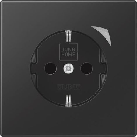 JUNG HOME Presa SCHUKO®, 16 A 250 V , con indicatore di funzionamento, SAFETY+, serie LS, nero grafite opaco BT LS 1521 S SWM