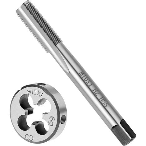 Taraud M10 x 1mm, jeu de tarauds et filières,acier rapide,filière à gorge droite (1/5)
