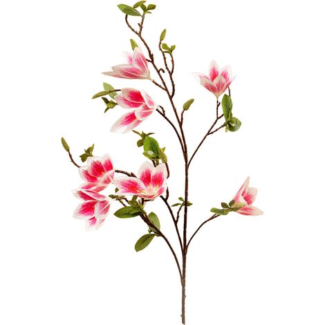7 Tiges de Bouquet de Magnolia Artificiel, Simulation de Fleurs de Magnolia pour Décoration Maison, Mariage & Fête (1/5)