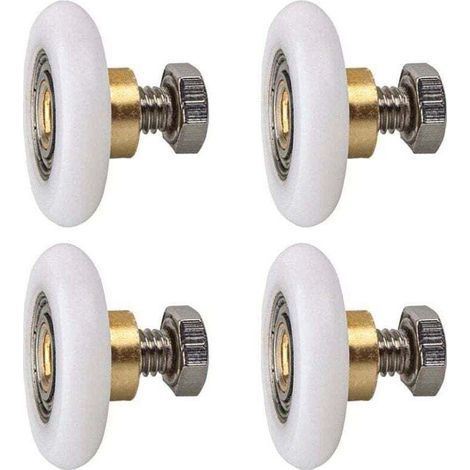 Duschtürrolle, Duschtürrad, Schiebetürrollen, Ersatzrolle für Duschtüren, 4 Stück (20 mm) (1/4)