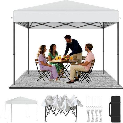 Pop-Up Pavillon 3x3m mit One-Touch Lift, Faltpavillon höhenverstellbar, Partyzelt mit Tragetasche (1/5)