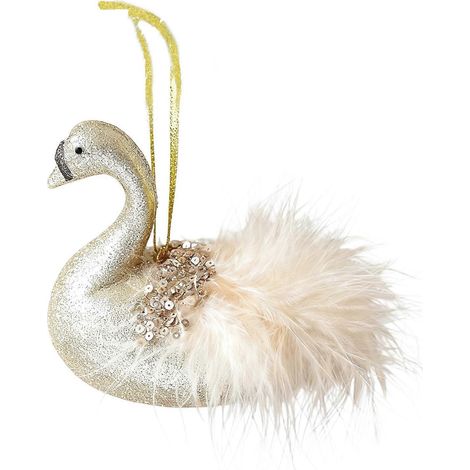 Elegante Weihnachtsdekoration in Tierform aus Kunststoff zum Aufhängen an Baumzweigen, Wandhaken, Partyzubehör und Champagner (1/5)