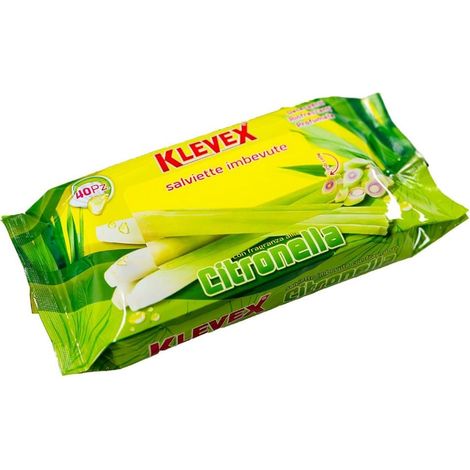 TRADE SHOP - Set 24pz Da 40 Salviette Imbevute Alla Citronella Per Rinfrescare Detergere Profumare 461059 -