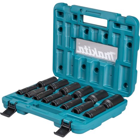 Juego de llaves de vaso Makita 10 - 32 mm 1/2" 14 uds. + maletín ( E-16586 ) para llaves de impacto - sucesor de B-52308
