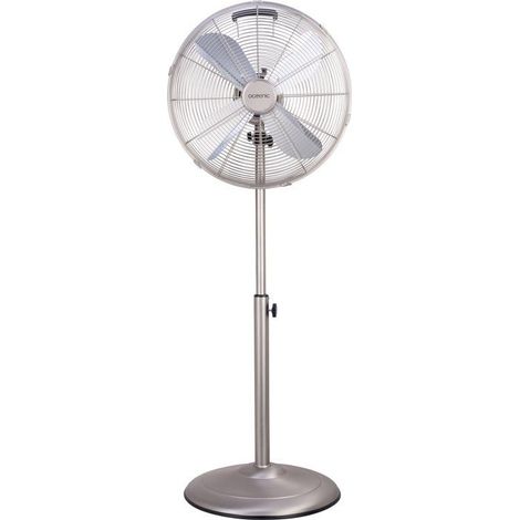 Ventilateur sur pied 40 cm OCEANIC - 3 vitesses - Puissance 50 W - Hauteur réglable 90 a 125 cm - Pales en aluminium - Métal brossé