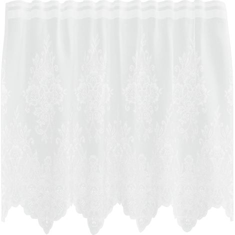 Maison Exclusive - Tenda in Pizzo con tende Floreale Bianco 80 x 150 cm Poliestere