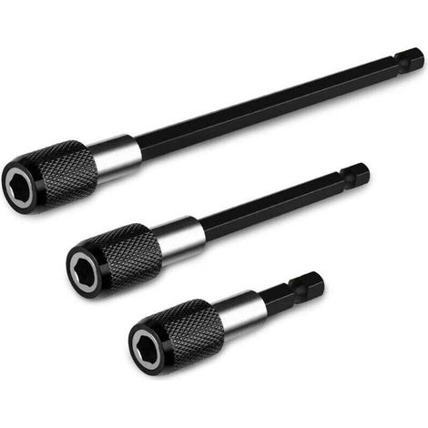 3pcs Tige d'Extension Magnétique, Perceuse Électrique Tournevis Embout, Foret de 1/4 hexagonale Barre de dégagement rapide Douille 60/100/150mm (1/5)