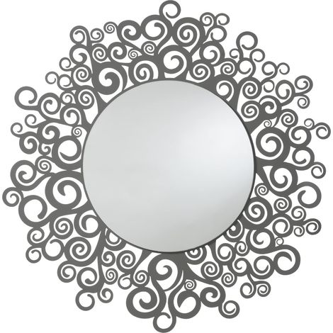 Miroir de Design en Fer diamètre 90 cm (Couleur Fange) (1/5)