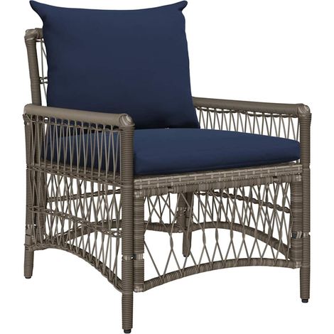 Maison Exclusive - Gartenstuhl mit Kissen Grau 73 x 61 x 77 cm Po