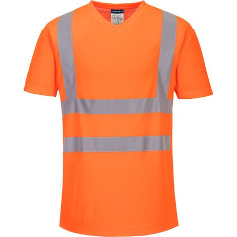 Camiseta Mesh de alta visibilidad de algodón con cintas reflectantes S179 L Naranja