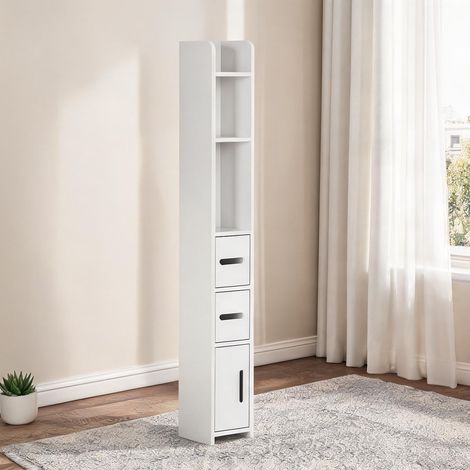 Armoire de rangement blanc en bois 15 x 17 x 120 cm (1/5)