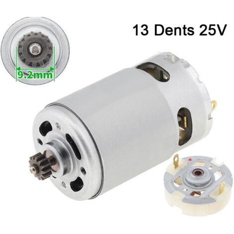 FENOPLASTICAMoteur à courant continu RS550 à deux vitesses avec 13 dents - Moteur brossé - 25V, plus porte-balais de service (1/5)