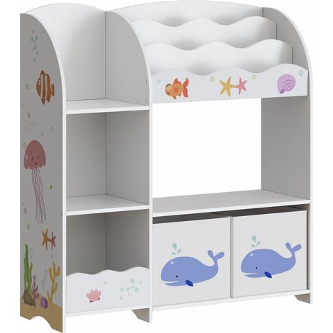 Scaffale dal design senza tempo per soggiorno camera da letto mobiletto portaoggetti per bambini con motivo 100 x 93 x 30 cm multicolore 030011206
