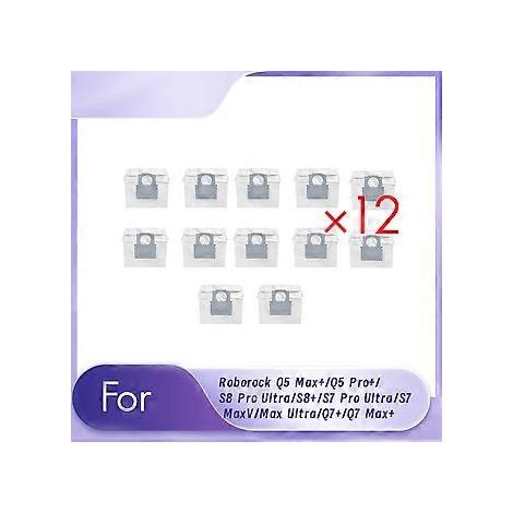 Sacs à poussière de rechange pour Roborock Q5 Max+/Q5 Pro+ (12 pièces) (1/5)