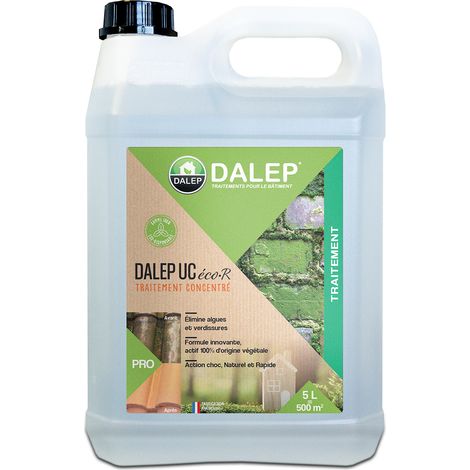Dalep – Traitement éco·R concentré pour surfaces extérieures – Bidon 5 L – Élimine lichens, algues et champignons – Protection longue durée (1/3)