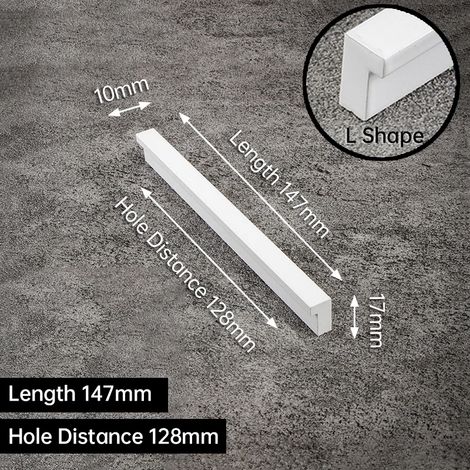 (L-128 mm, lot de 2) Poignées de meuble blanches en alliage d'aluminium, accessoires de quincaillerie (1/3)