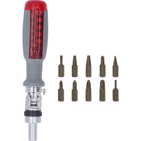 1/4"-Ratschenschraubendreher mit verschiedenen Schraubendreherbits, magnetisches bidirektionales Set