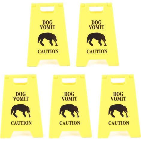 Panneau Chat Vomit 5pcs ABS Plastique Imperméable 6.7x10cm Déco Humour Avertissement Animaux (1/4)