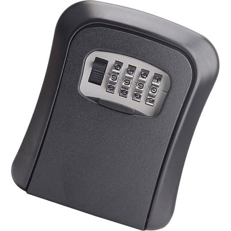 Boîte à clés à combinaison grande capacité, coffre de sécurité à code, boîte de rangement pour clés pour la maison, le bureau ou un appartement, noir (1/4)
