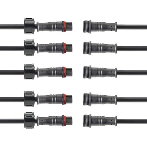 Bipolare wasserdichte Steckverbinder, Stecker, 2-Draht-LED-Anschlüsse, Stecker/Buchse, Verlängerungskabel 20 cm, IP68, 20 AWG Gauge, für Auto, LKW, Boot, Außenbereich