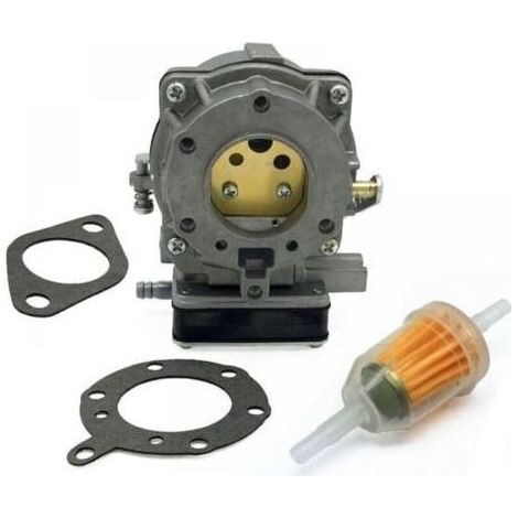 Kit carburateur 693480 pour moteur Briggs & Stratton 16,5 CV bicylindre 42A707 à quatre vis, outil de jardin, métal, argent (1/5)