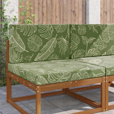 Sofakissen für draußen 2 pcs Blattdesign Polyester (1/5)