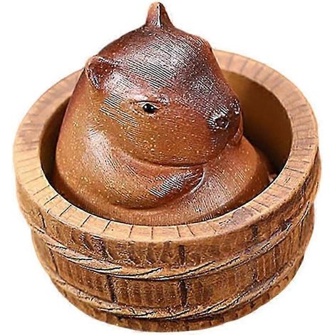Figurine de capybara en argile, mini animal de compagnie pour le thé Kung Fu, accessoire mignon, loisirs créatifs, souvenir pour salle de yoga ou chambre à coucher (1/5)