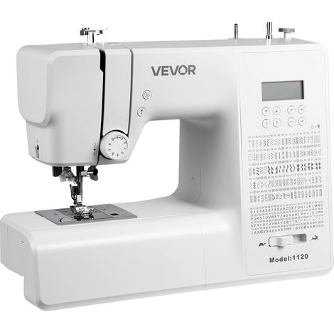 Machine à Coudre Électrique Informatisée, Piqueuse 200 Motifs de Points, avec Moteur Puissant, Écran LED et Éclairage LED, Cadre Métallique Robuste, pour Travaux Manuels et Réparations, Maison (1/5)