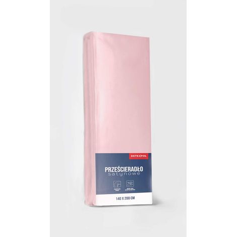 Drap-housse en satin 180x200 cm, microfibre rose (1/4)